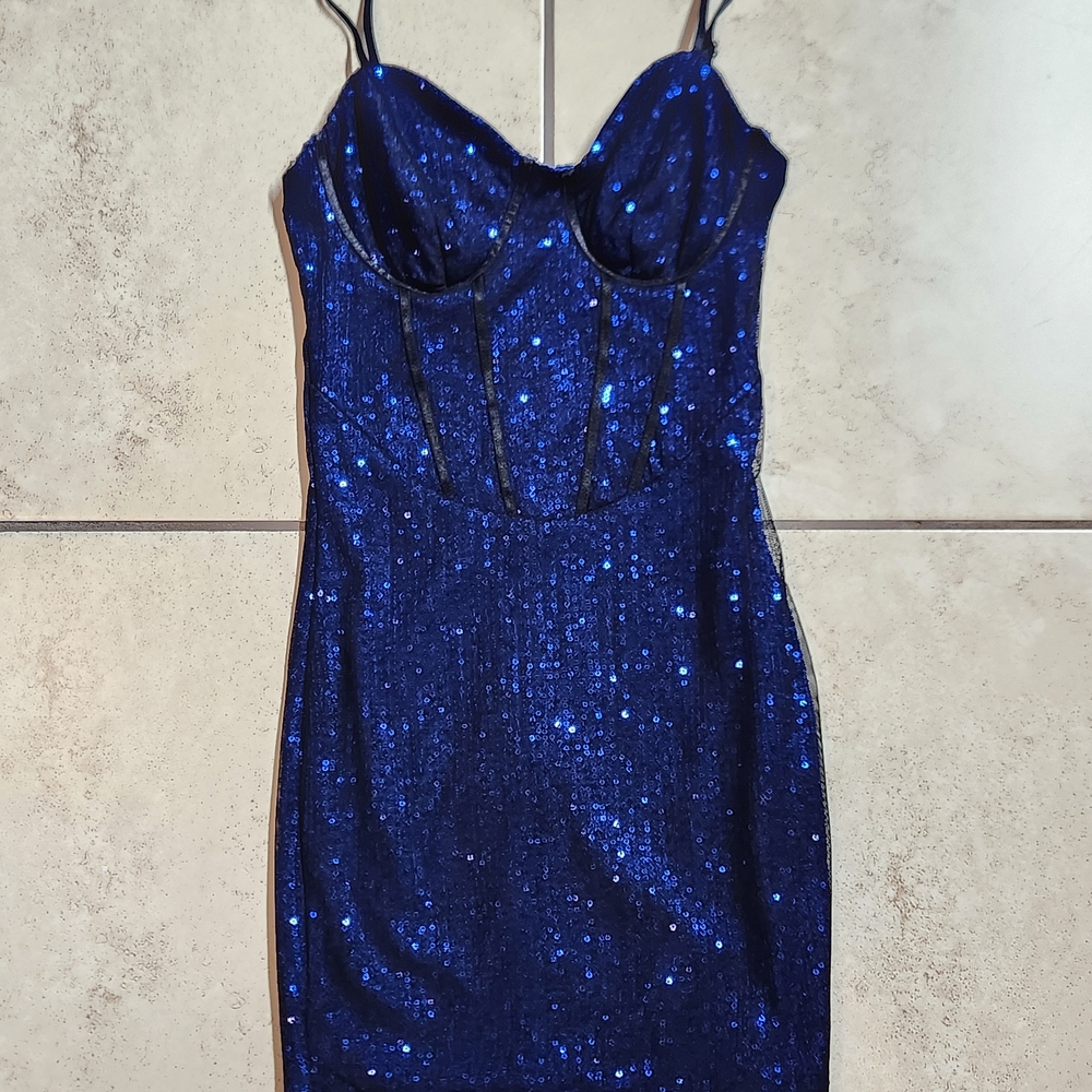 Forever 21 Sparkling Blue Mini Dress